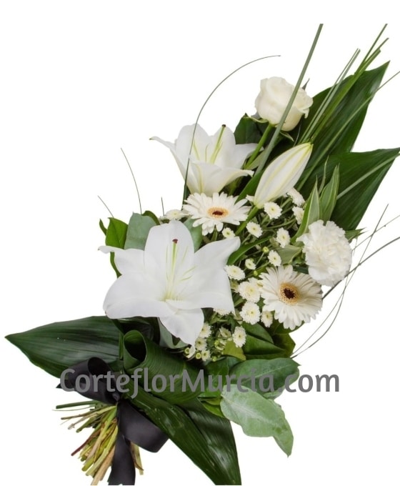 ramo funerario blanco para difuntos